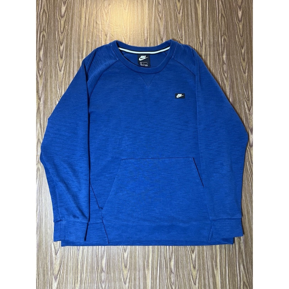 Nike Optic Crew Sweatshirt Mens Large Blue Long Sleeve Pullover Pockets